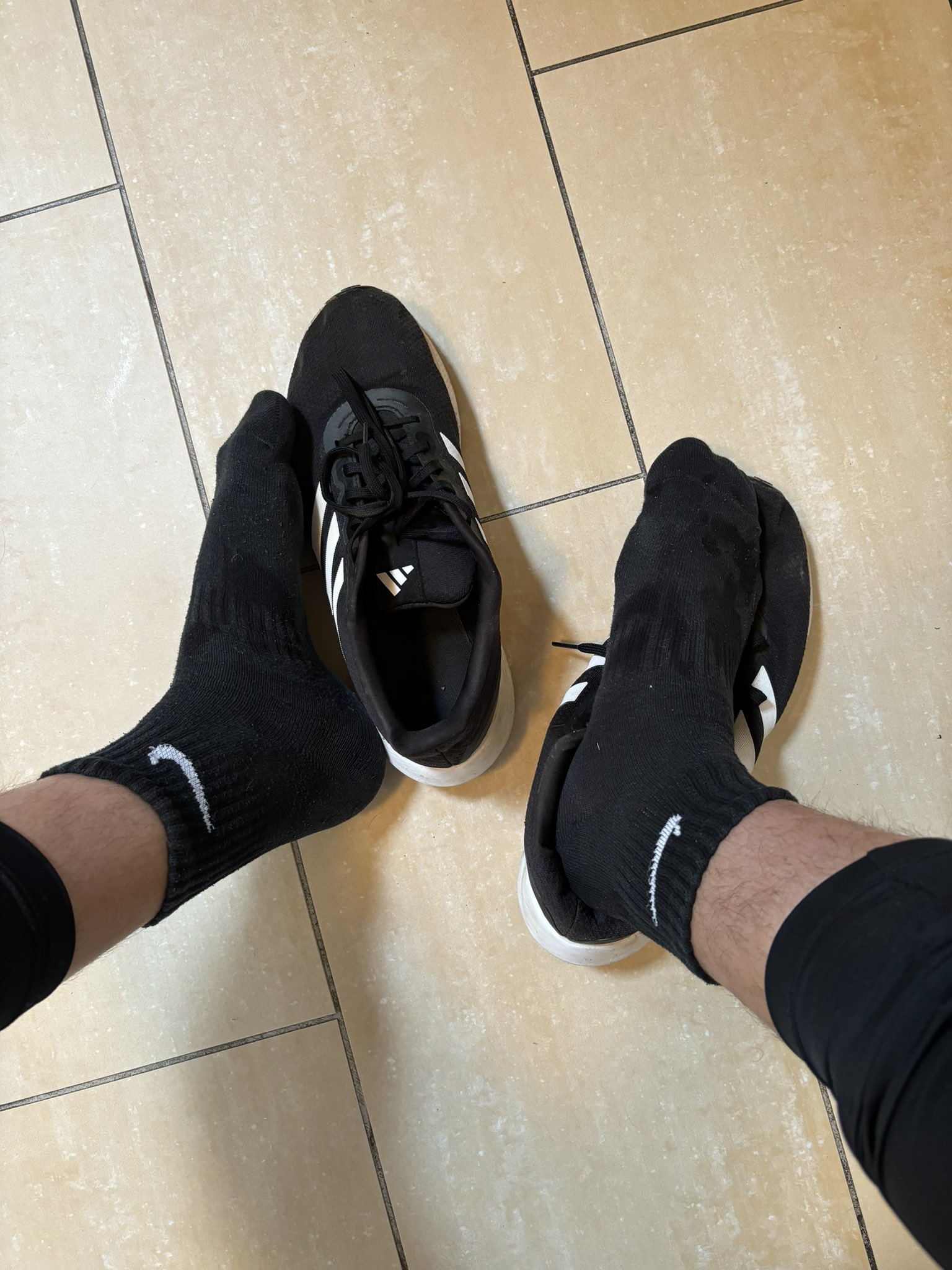 Sweatstains on my socks after a morning run😈 