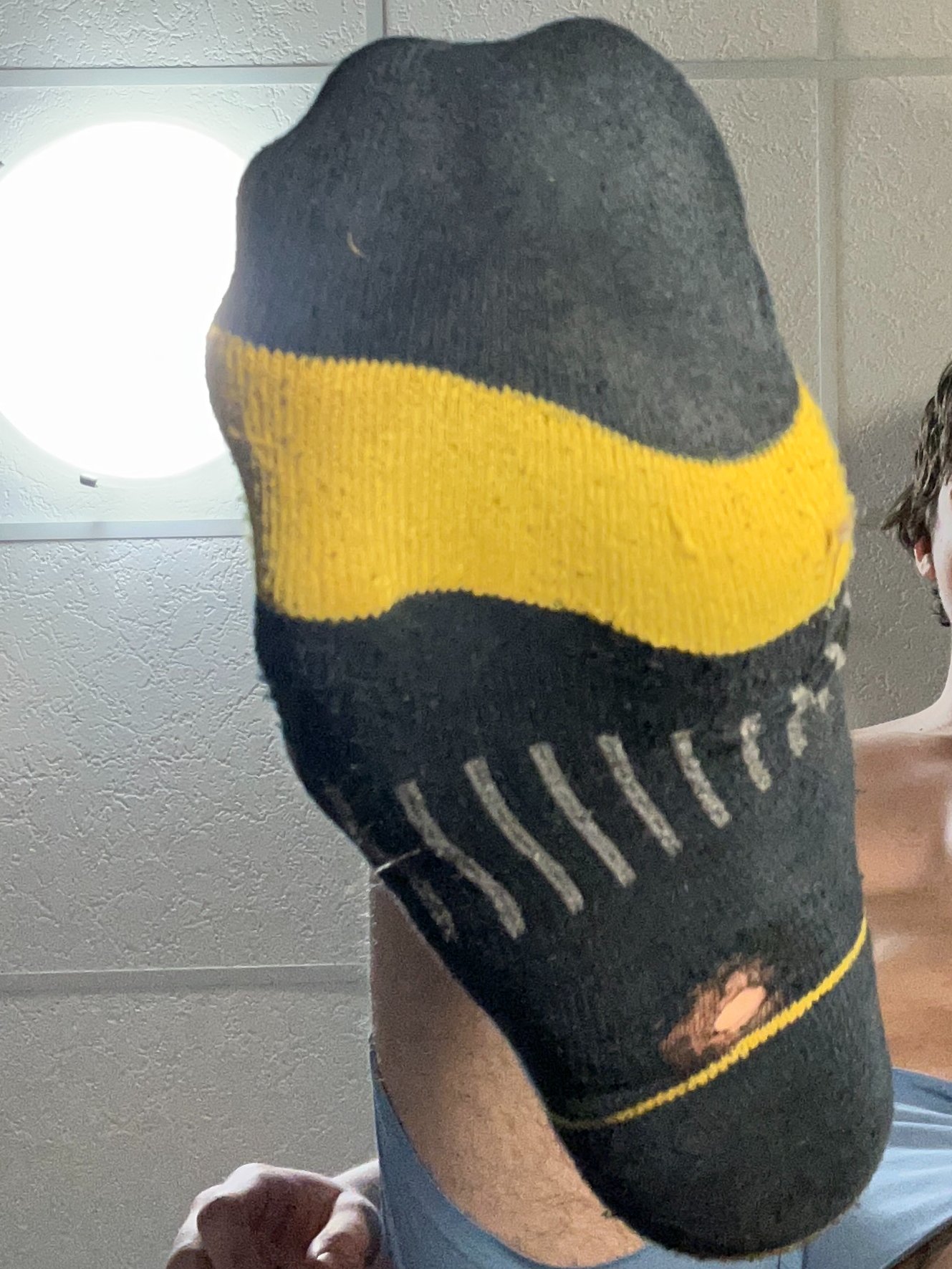 My favorite gym socks are full of holes. Which cash pig is going to buy me a new pair? 