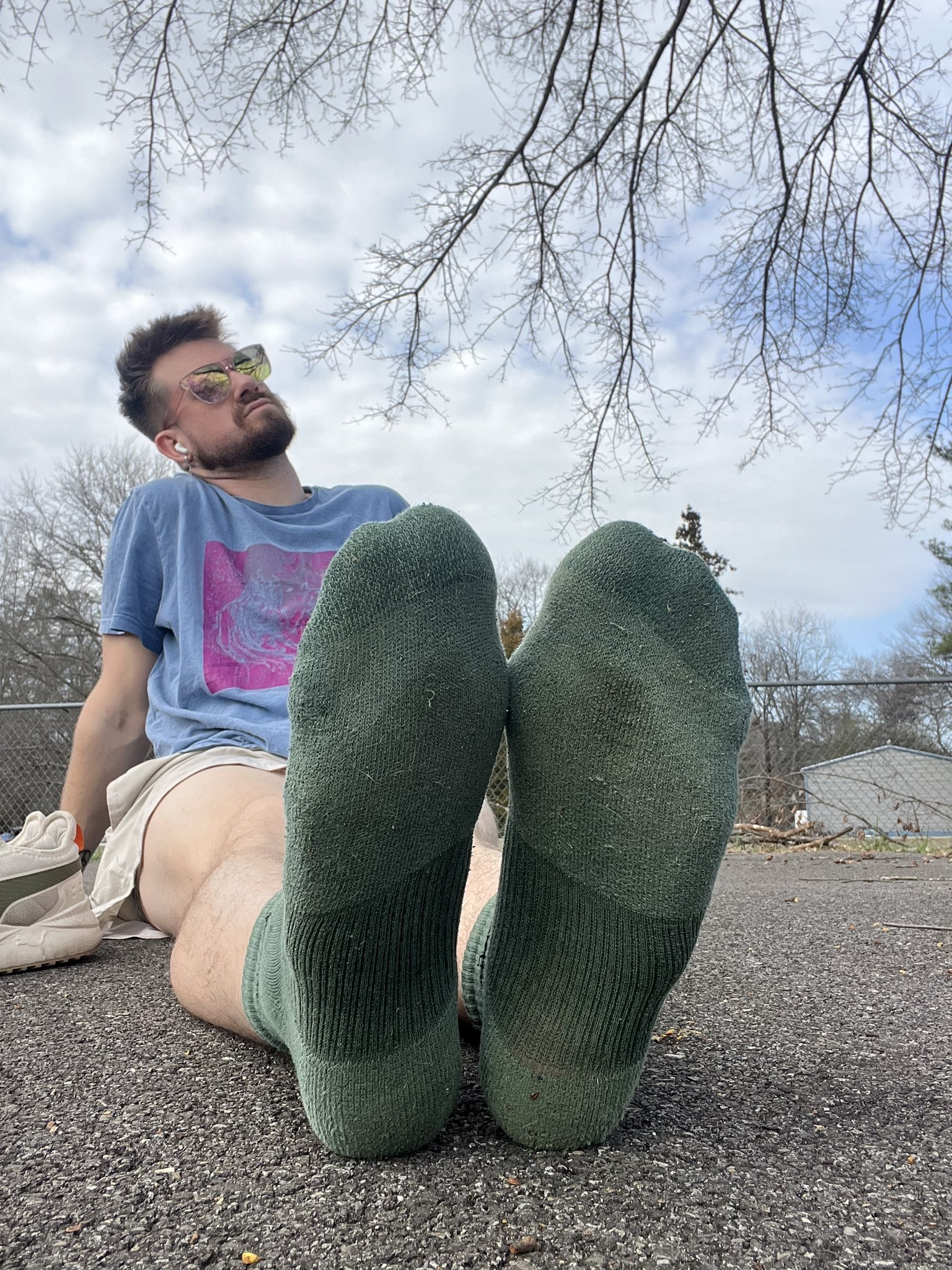 green socks for abundance and money 💰  you watch, they pay. you relax, they rot. every scuff, every speck of lint on these soles is still worth more than a paypig’s whole paycheck. #greensocks #malefeet #sockfetish #feetworship #paypig