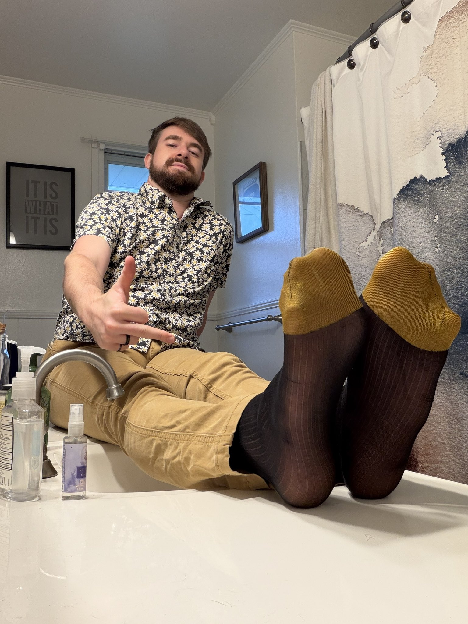 Point at what you are, bitch.   That’s right—my bathroom floor‑rat. #alphasoles #socklosers #paytoobsess #bathroomalpha #findom
