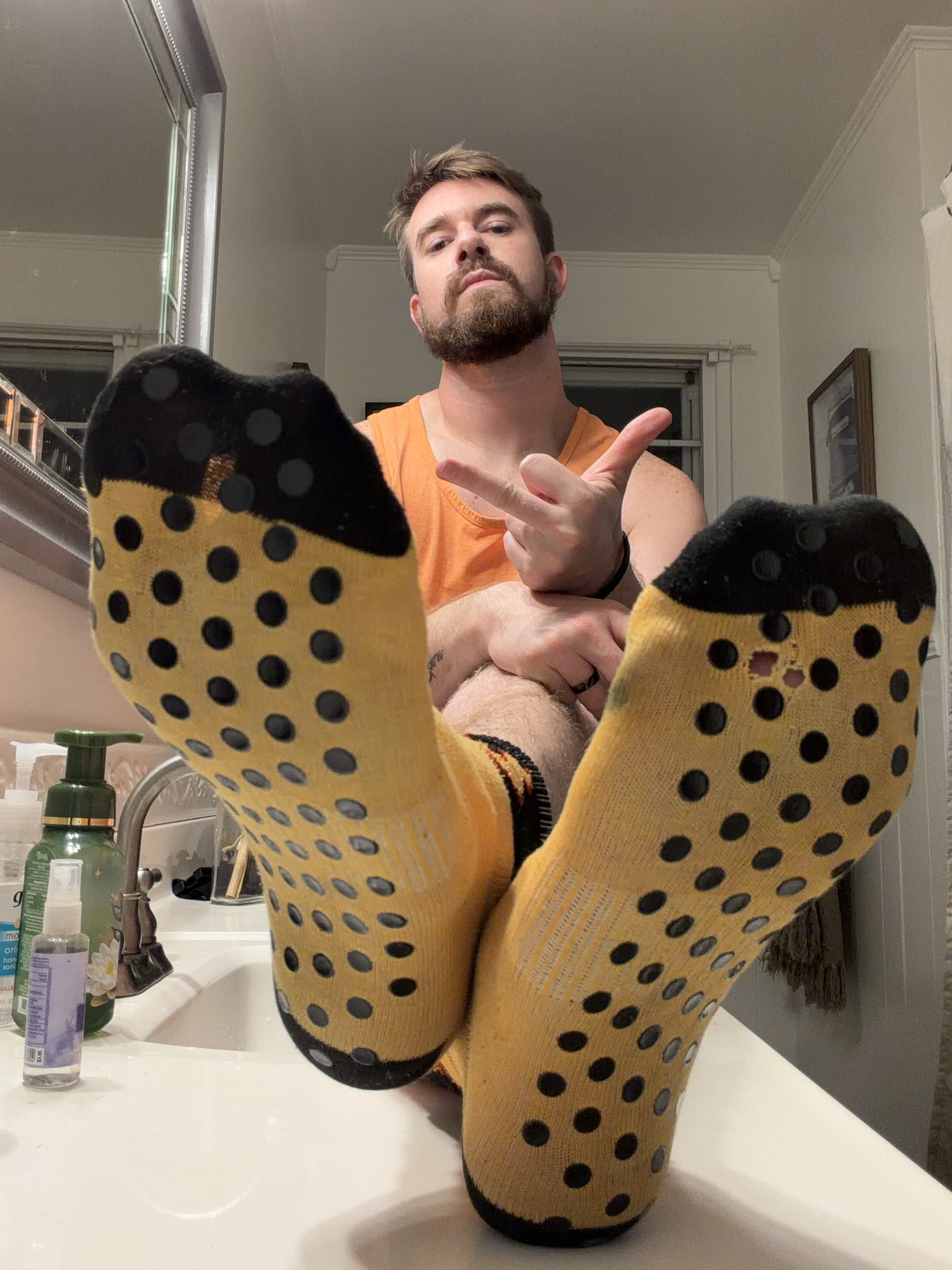 Hole in the sock, hole in your dignity — fix both with cash. #paypig #maledom