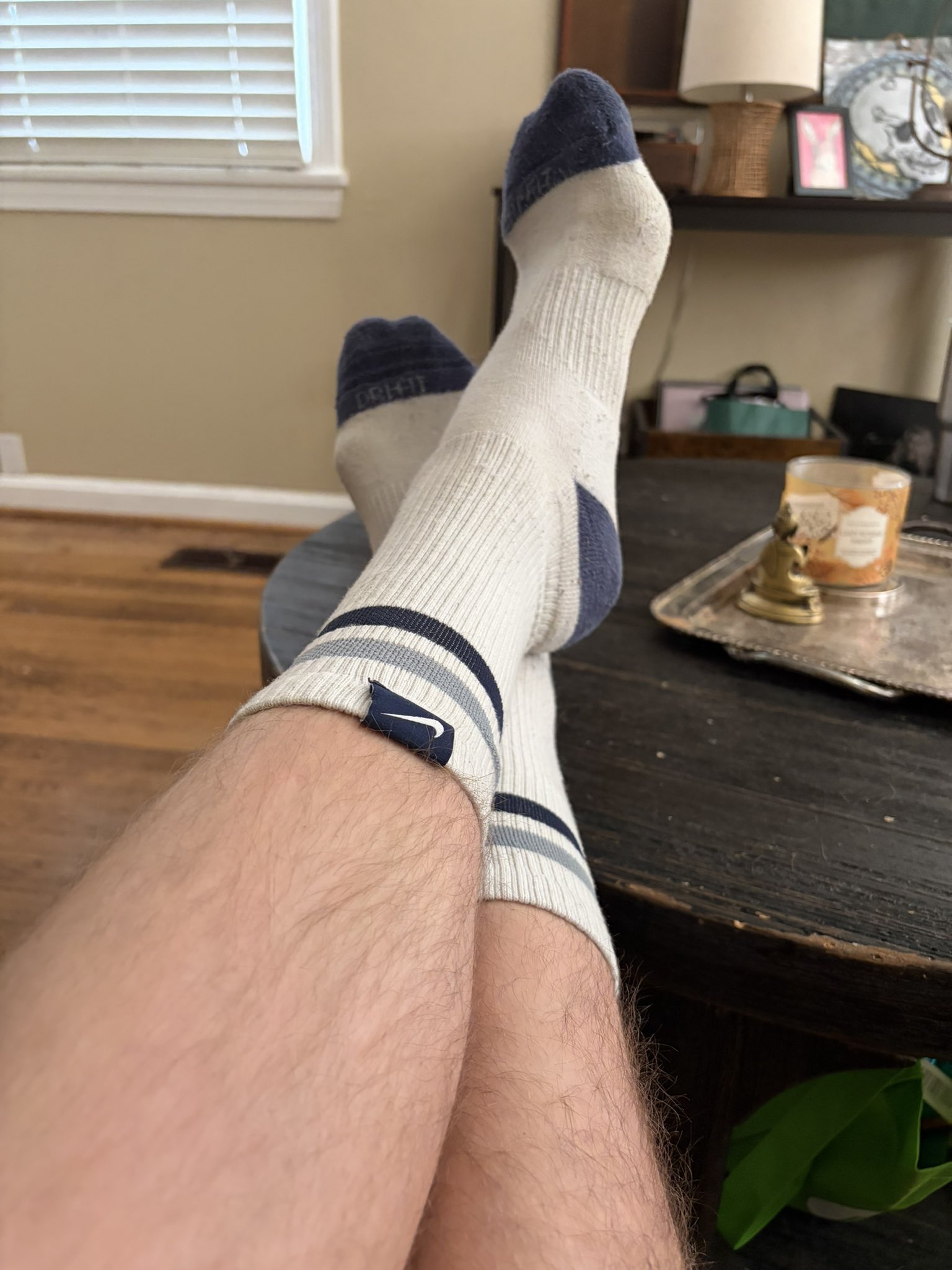 The perfect socked feet return Friday! Now drop down and give me $20. #findom